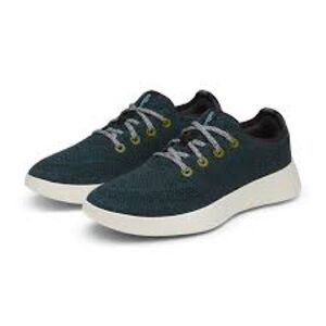 Allbirds mens wool Tree Runner Go size 9 Evergreen Chasm Teal / Natural Black